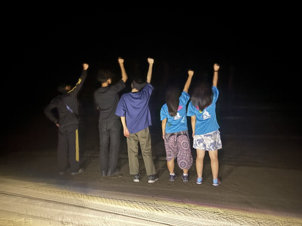 夜の千里浜で明日もガンバルぞ!